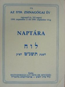 Az 5759. zsinagógai év naptára [antikvár]