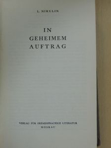 L. Nikulin - In geheimem auftrag [antikvár]