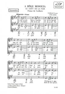 Farkas Ferenc - A BÉKE MOSOLYA - EGYNEMŰKARRA