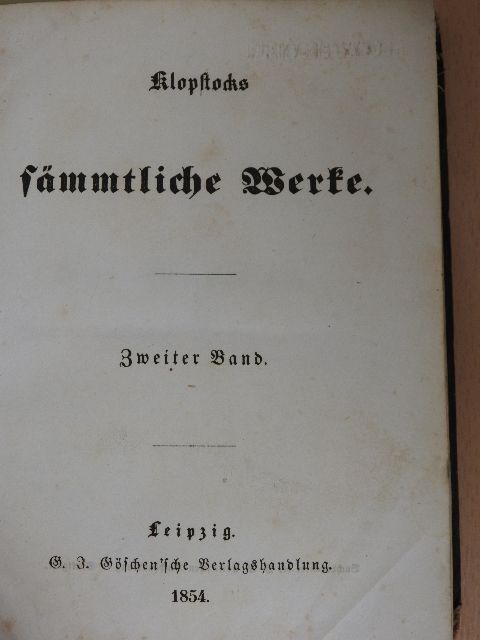 Friedrich Gottlieb Klopstock - Klopstocks sämmtliche Werke II-III. (gótbetűs) [antikvár]