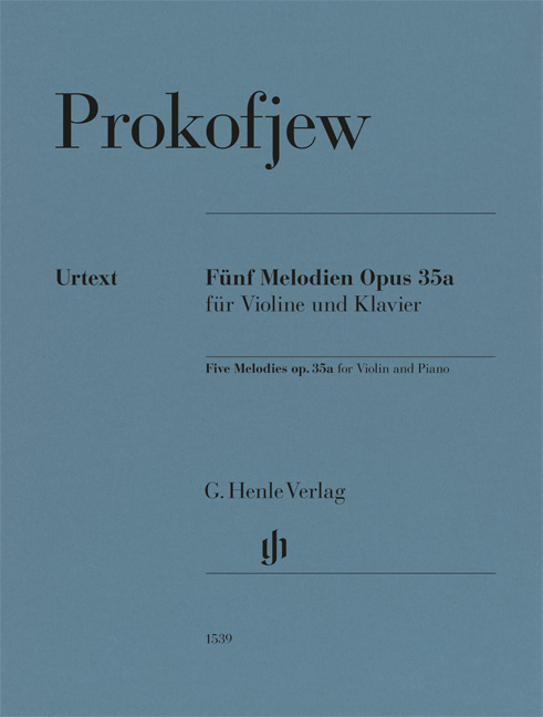 PROKOFJEW - FÜNF MELODIEN OPUS 35a FÜR VIOLINE UND KLAVIER