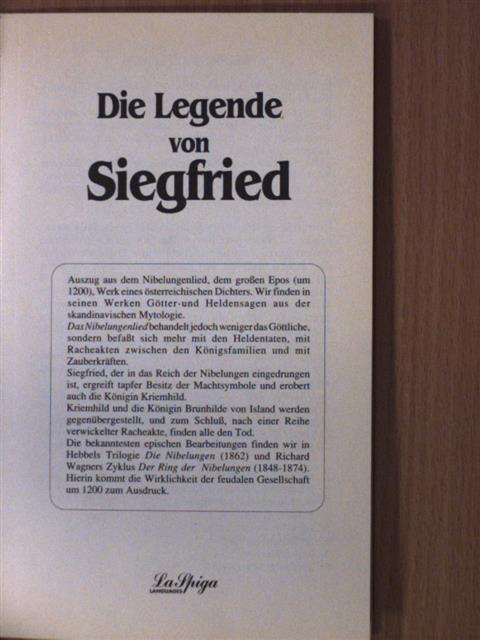 Die Legende von Siegfried [antikvár]