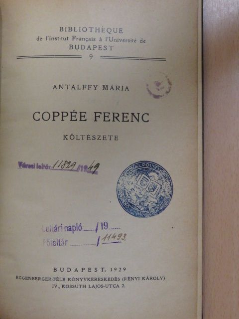 Antalffy Mária - Coppée Ferenc költészete [antikvár]