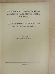 Vladimír Balthasar - Acta Entomologica Musei Nationalis Pragae 1951. XXVII/Supplementum 2. [antikvár]