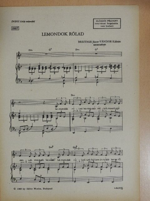 Breitner János - Lemondok rólad [antikvár]