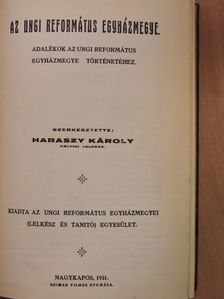 Dr. Herczegh Károly - Az ungi református egyházmegye [antikvár]