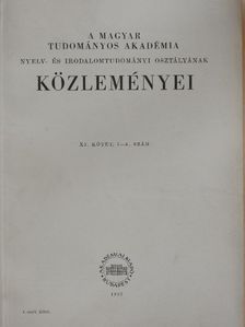 Imre Samu - A Magyar Tudományos Akadémia Nyelv- és Irodalomtudományi Osztályának Közleményei XI. kötet 1-4. szám [antikvár]