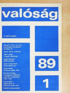 Annie Cohen-Solal - Valóság 1989. január [antikvár]