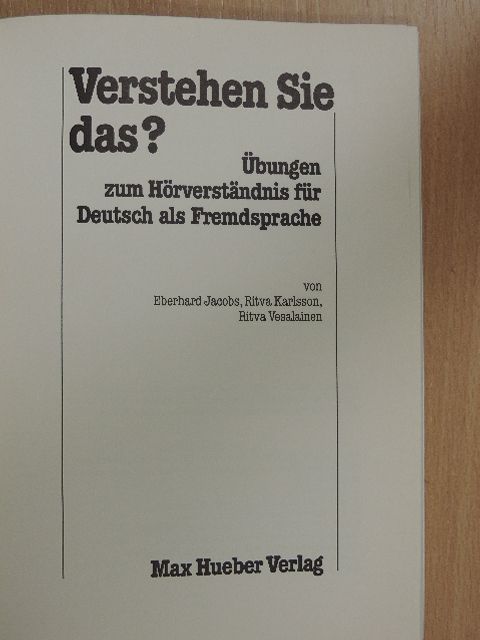 Eberhard Jacobs - Verstehen Sie das? [antikvár]