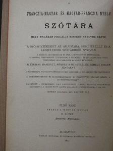 A franczia-magyar és magyar-franczia nyelv szótára I/2. (töredék) [antikvár]