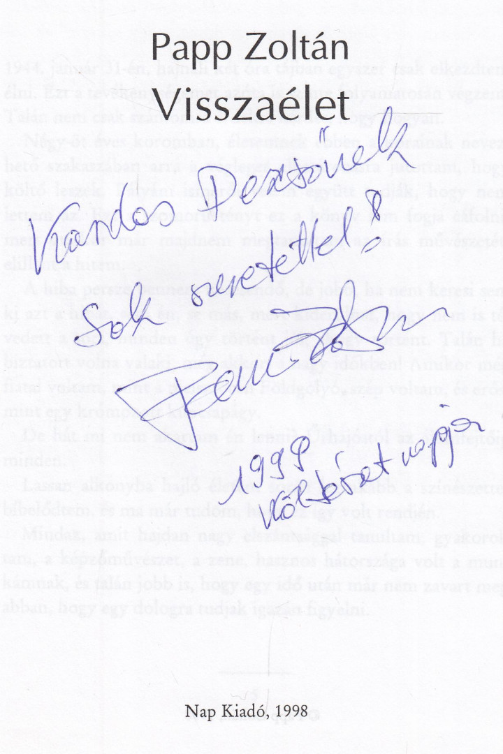 Papp Zoltán - Visszaélet (dedikált) [antikvár]