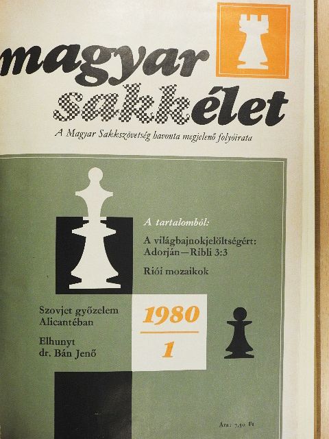 Barcza Gedeon - Magyar Sakkélet 1980. január-december [antikvár]