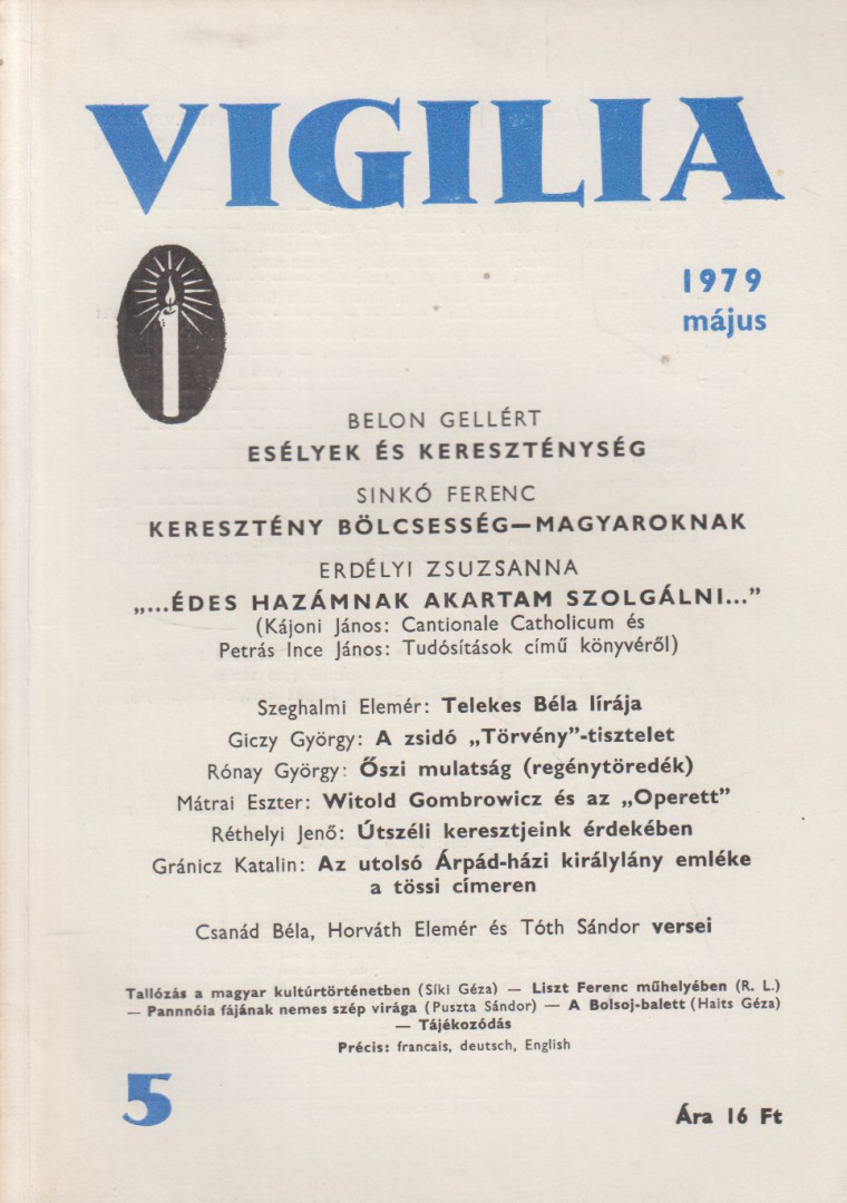Doromby Károly (fel. szerk.) - Vigilia 1979. május [antikvár]