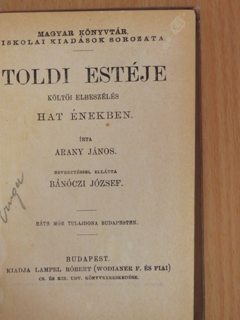 Arany János - Toldi estéje [antikvár]