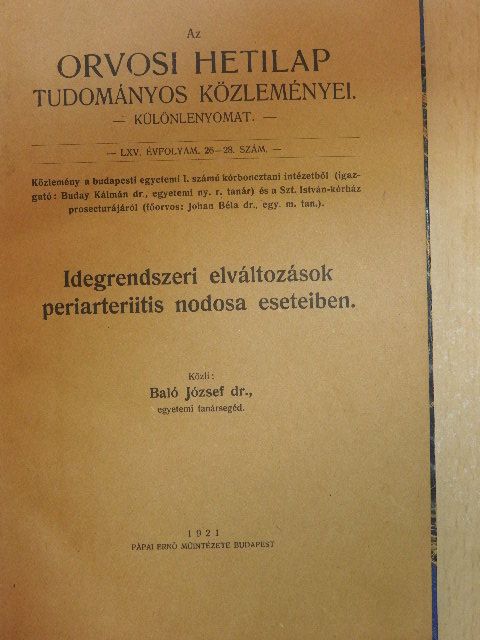 A. Czerny - Orvosi témájú különlenyomatok gyűjteménye Dr. Baló József publikációiból (18 mű) [antikvár]
