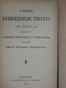A magyar kereskedelmi törvény [antikvár]