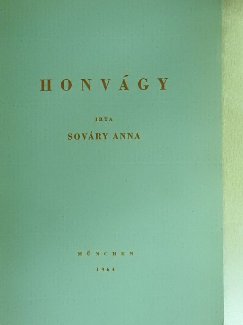 Sováry Anna - Honvágy [antikvár]