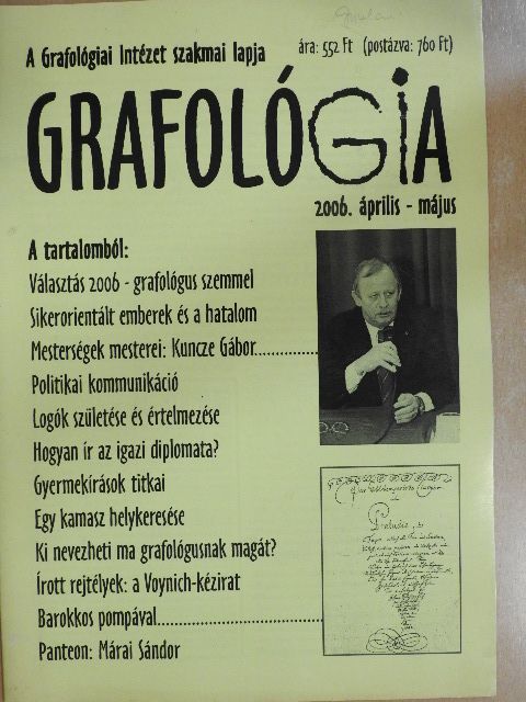 Grafológia 2006. április-május [antikvár]