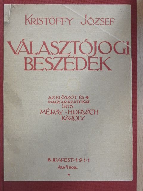 Kristóffy József - Választójogi beszédek [antikvár]