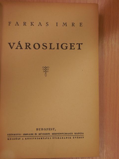 Farkas Imre - Városliget [antikvár]