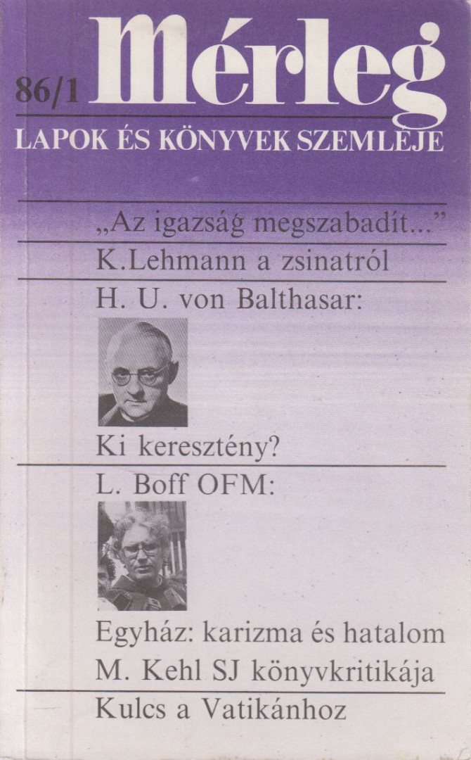 Boór János (főszerk.) - Mérleg 1986/1. [antikvár]