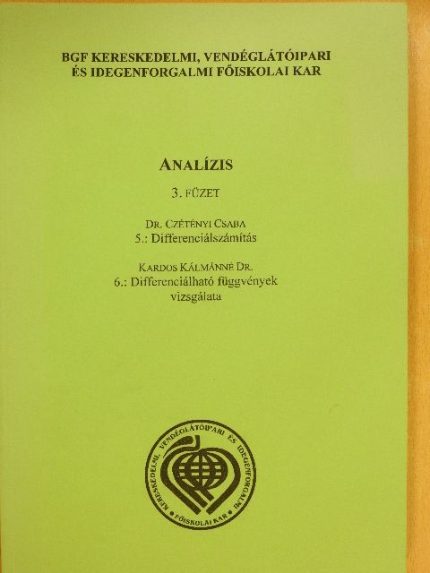 Dr. Czétényi Csaba - Analízis 3/5-6. [antikvár]