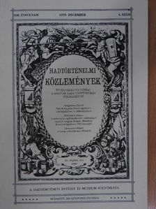 Bagu Balázs - Hadtörténelmi Közlemények 1995. december [antikvár]