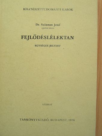 Dr. Salamon Jenő - Fejlődéslélektan [antikvár]