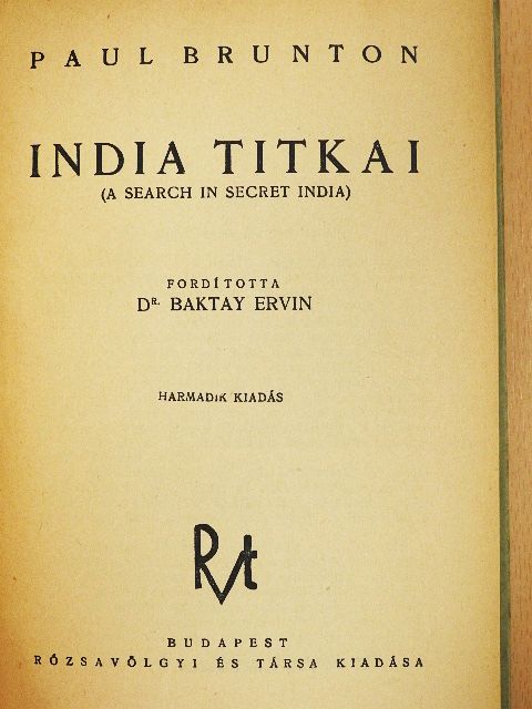 Paul Brunton - India titkai [antikvár]
