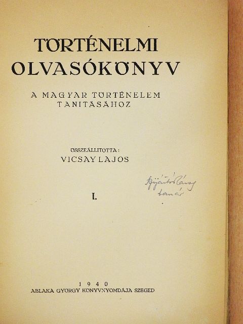 Történelmi olvasókönyv I. [antikvár]