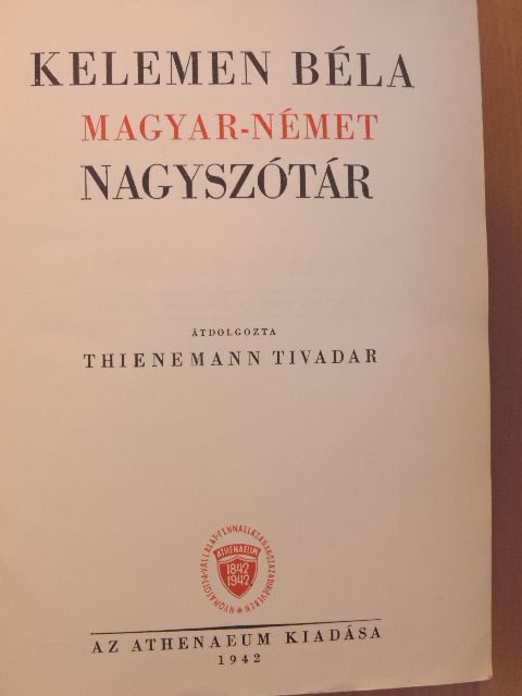 Kelemen Béla - Magyar-német nagyszótár [antikvár]
