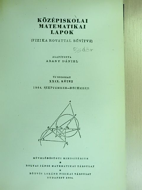 Középiskolai matematikai lapok 1964-1965. (fél évfolyamok) [antikvár]