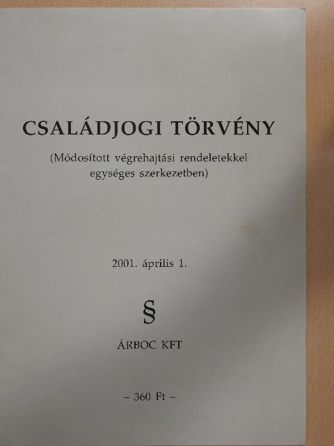 Családjogi törvény [antikvár]