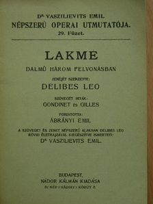 Delibes Leo - Lakmé [antikvár]
