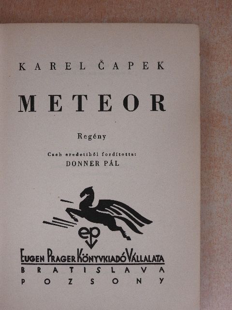 Karel Čapek - Meteor [antikvár]