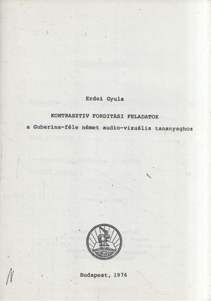 ERDEI GYULA - Kontrasztiv fordítási feladatok [antikvár]
