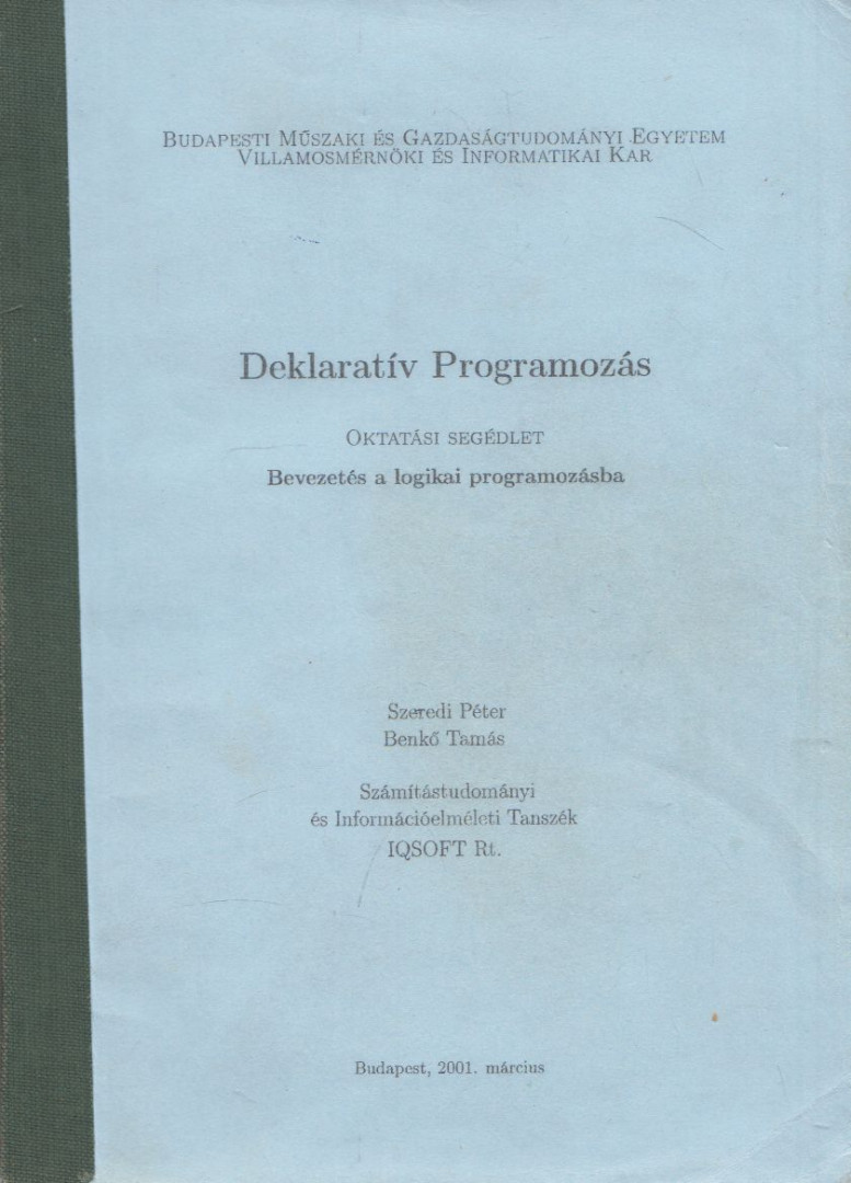 Szeredi Péter, Benkő Tamás - Deklaratív Programozás [antikvár]