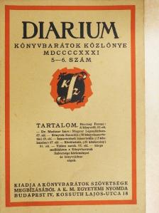 Dr. Madzsar Imre - Diarium 1931/5-6. [antikvár]