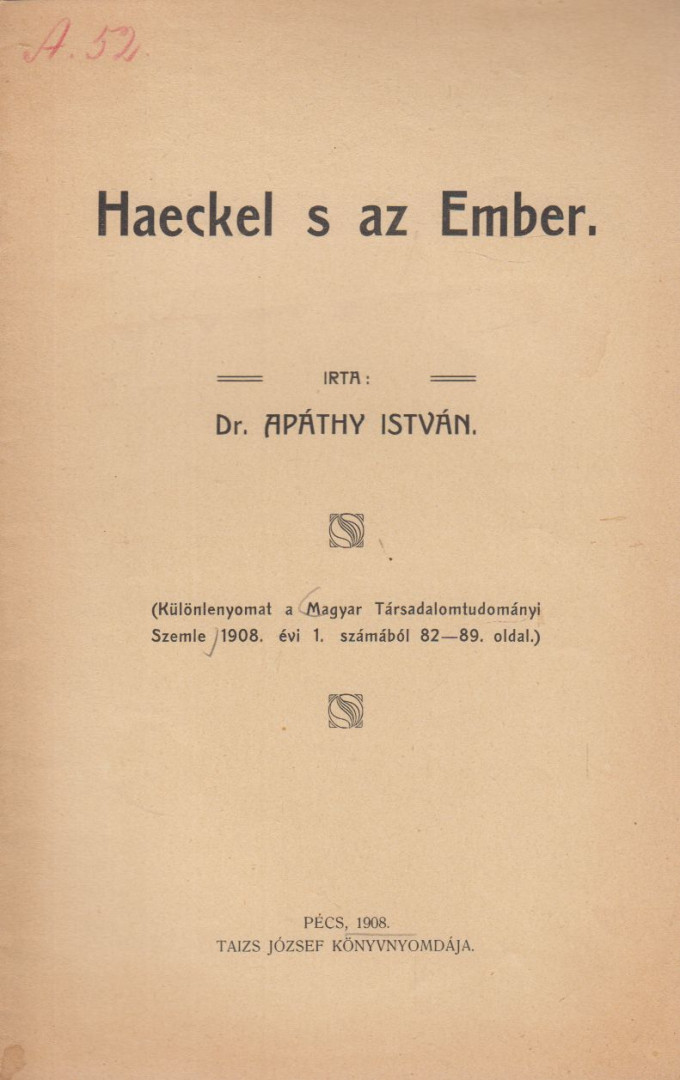 Dr. Apáthy István - Haeckel s az Ember [antikvár]
