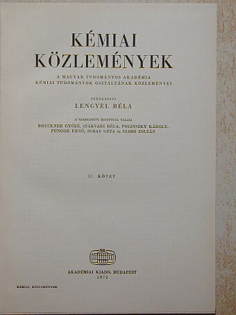 Bognár Rezső - A Magyar Tudományos Akadémia Kémiai Tudományok Osztályának Közleményei [antikvár]