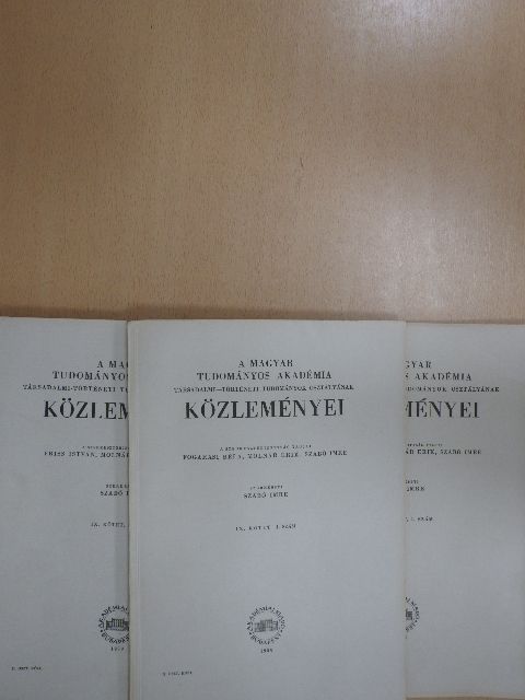 A. V. Bolgov - A Magyar Tudományos Akadémia Társadalmi-Történeti Tudományok Osztályának Közleményei 1959/1-4. [antikvár]