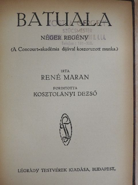 René Maran - Batuala [antikvár]