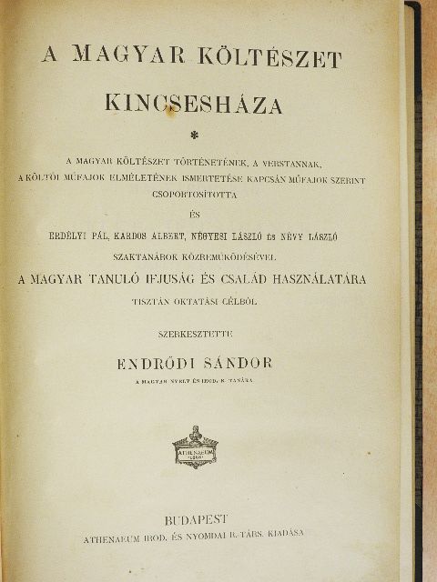 Abonyi Lajos - A magyar költészet kincsesháza [antikvár]