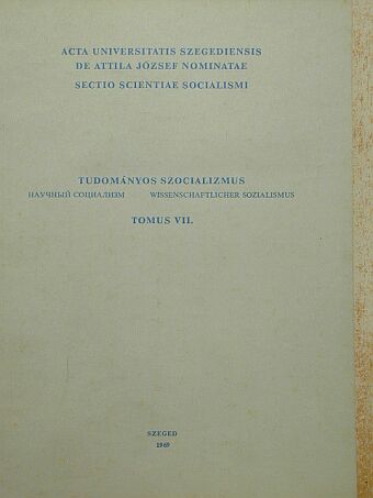 Dr. Farkas József - Tudományos szocializmus Tomus VII. [antikvár]
