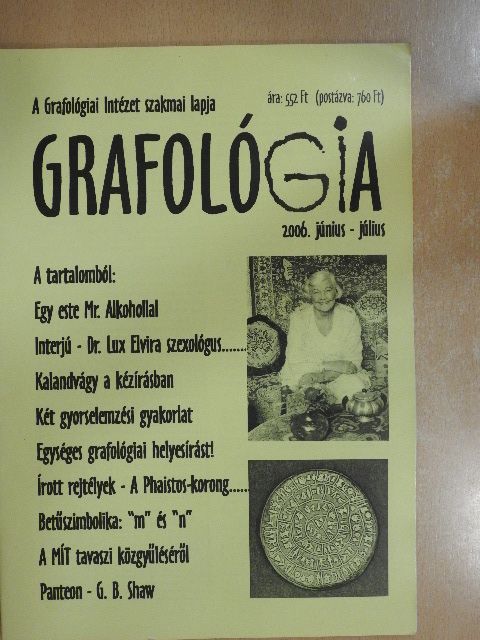 Grafológia 2006. június-július [antikvár]