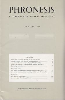 Bob Sharples - Phronesis Vol. XLI. No. 1. 1996 [antikvár]