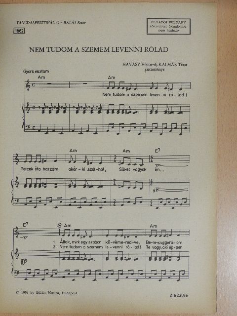 Havasy Viktor - Nem tudom a szemem levenni rólad [antikvár]