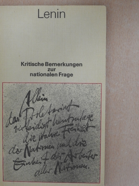 Lenin - Kritische Bemerkungen zur nationalen Frage [antikvár]