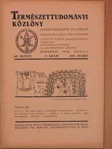 Ilosvay L. - Természettudományi Közlöny 1928. május 1. [antikvár]