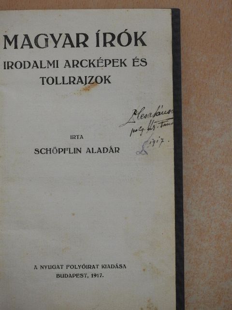 Schöpflin Aladár - Magyar írók [antikvár]